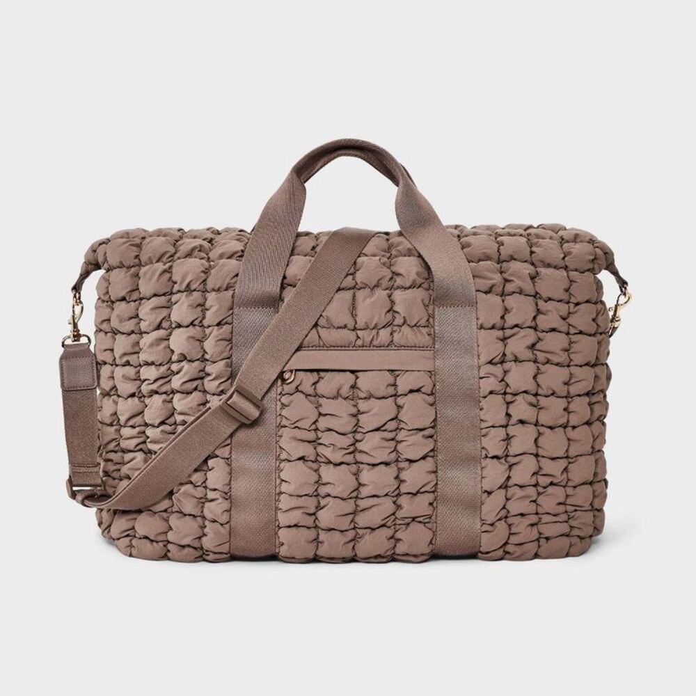 Universal Thread Quilted Duffel Bag in Taupe